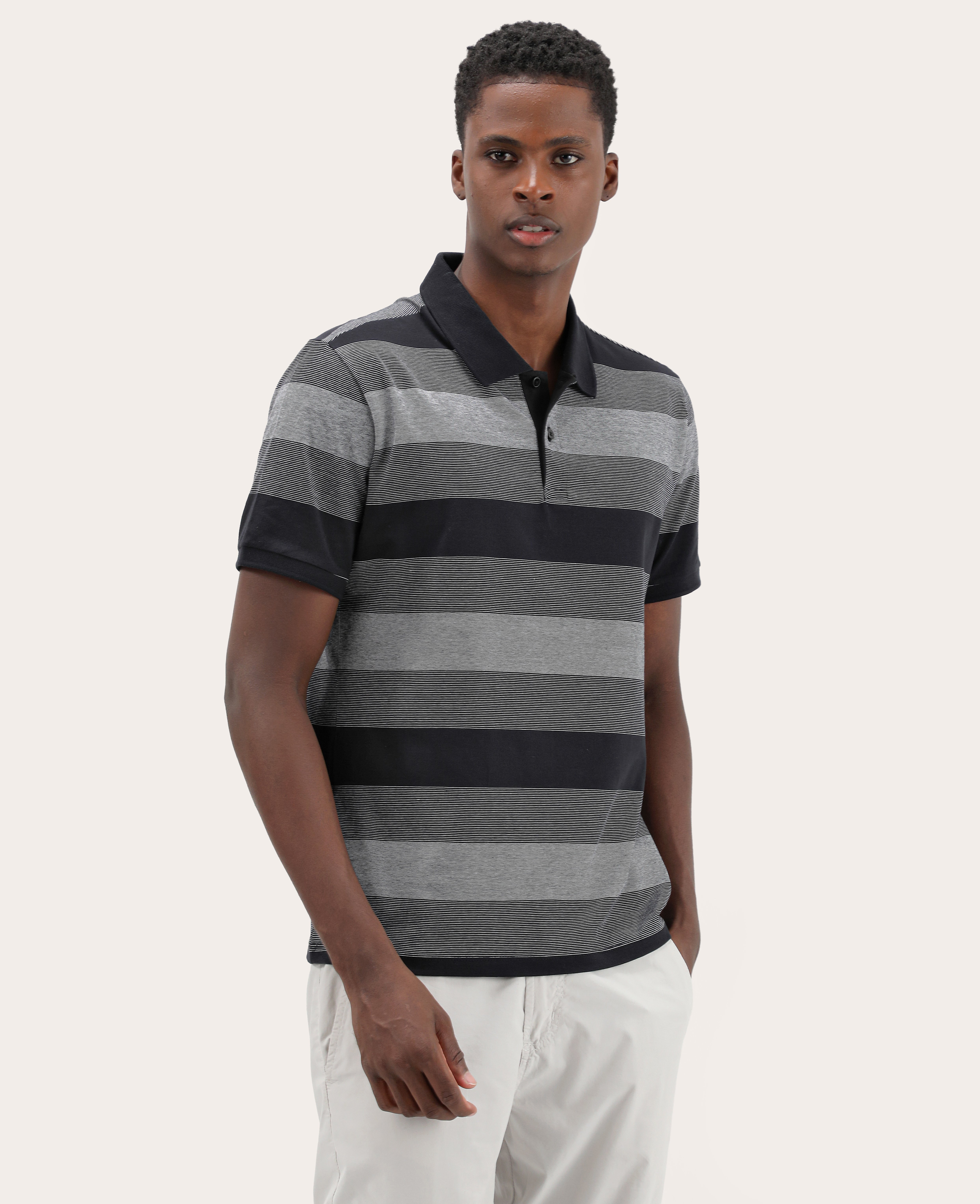 Camisa polo masculina Pool Legacy regular fio tinto preta