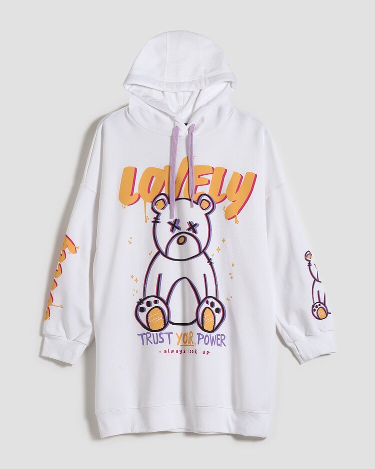 Riachuelo Vestido de moletom juvenil lovely branco Y C by