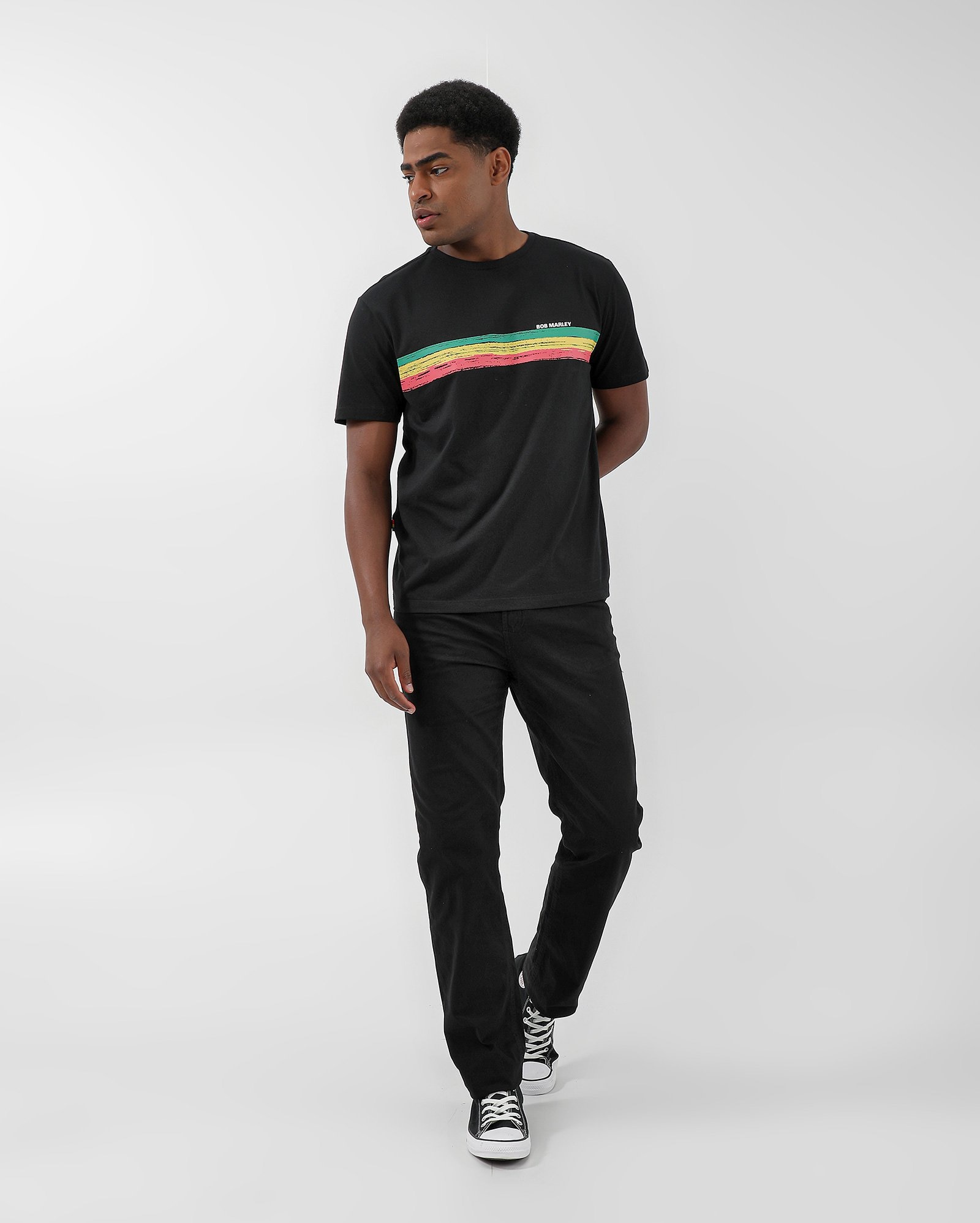 Calça sarja masculina reta preta | Pool Jeans