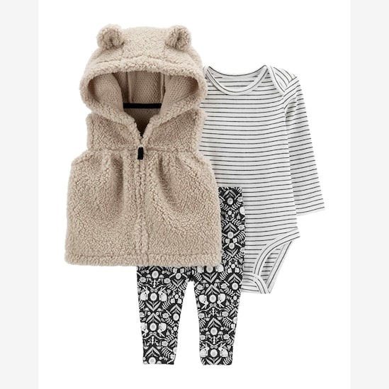 Conjunto longo bebê 3 peças coelhinho com pelúcia multicor | Carter's