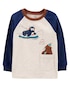 Camiseta infantil manga longa com bolso cinza | Carter's