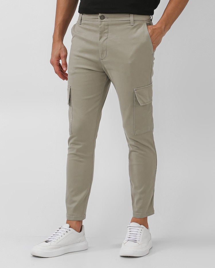 Riachuelo Calça jeans color masculina bolso cargo cinza