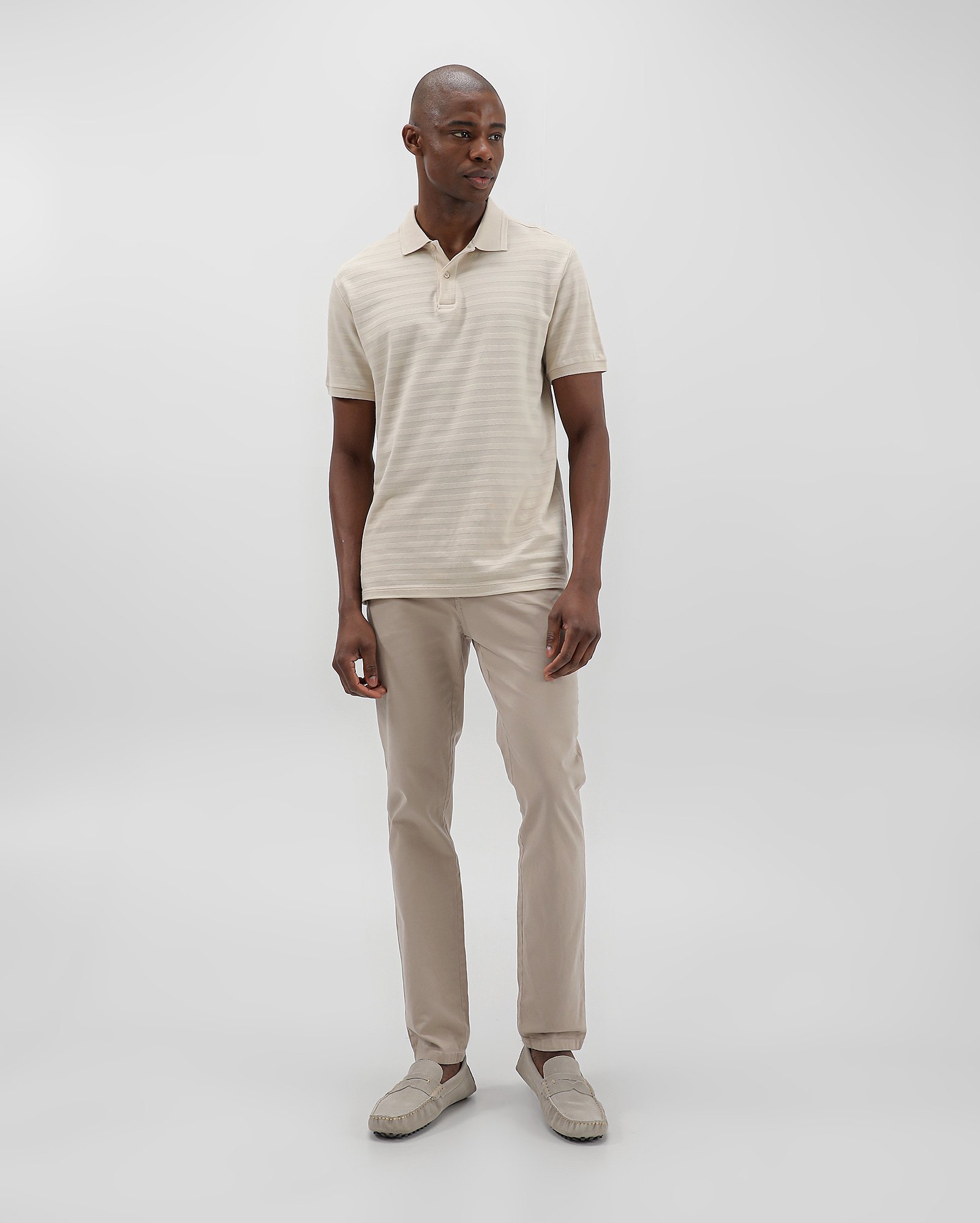 Calça sarja masculina slim chino - Bege Claro | Pool Jeans