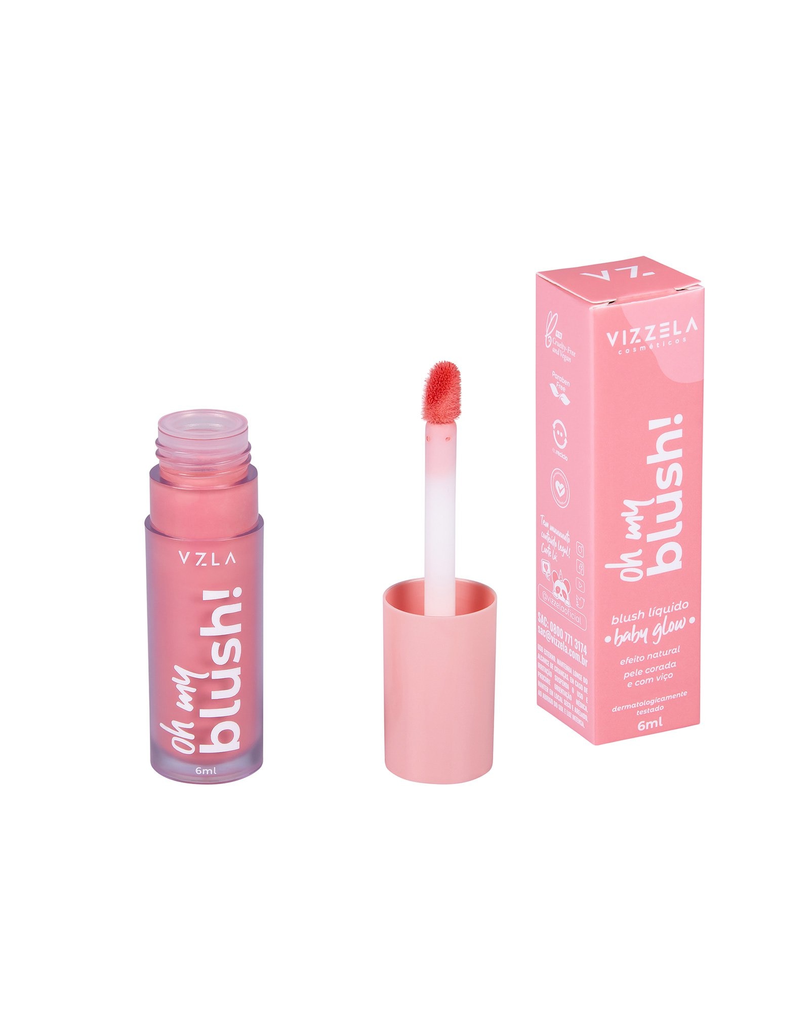 Blush líquido baby glow cor 01 | Vizzela Cosméticos