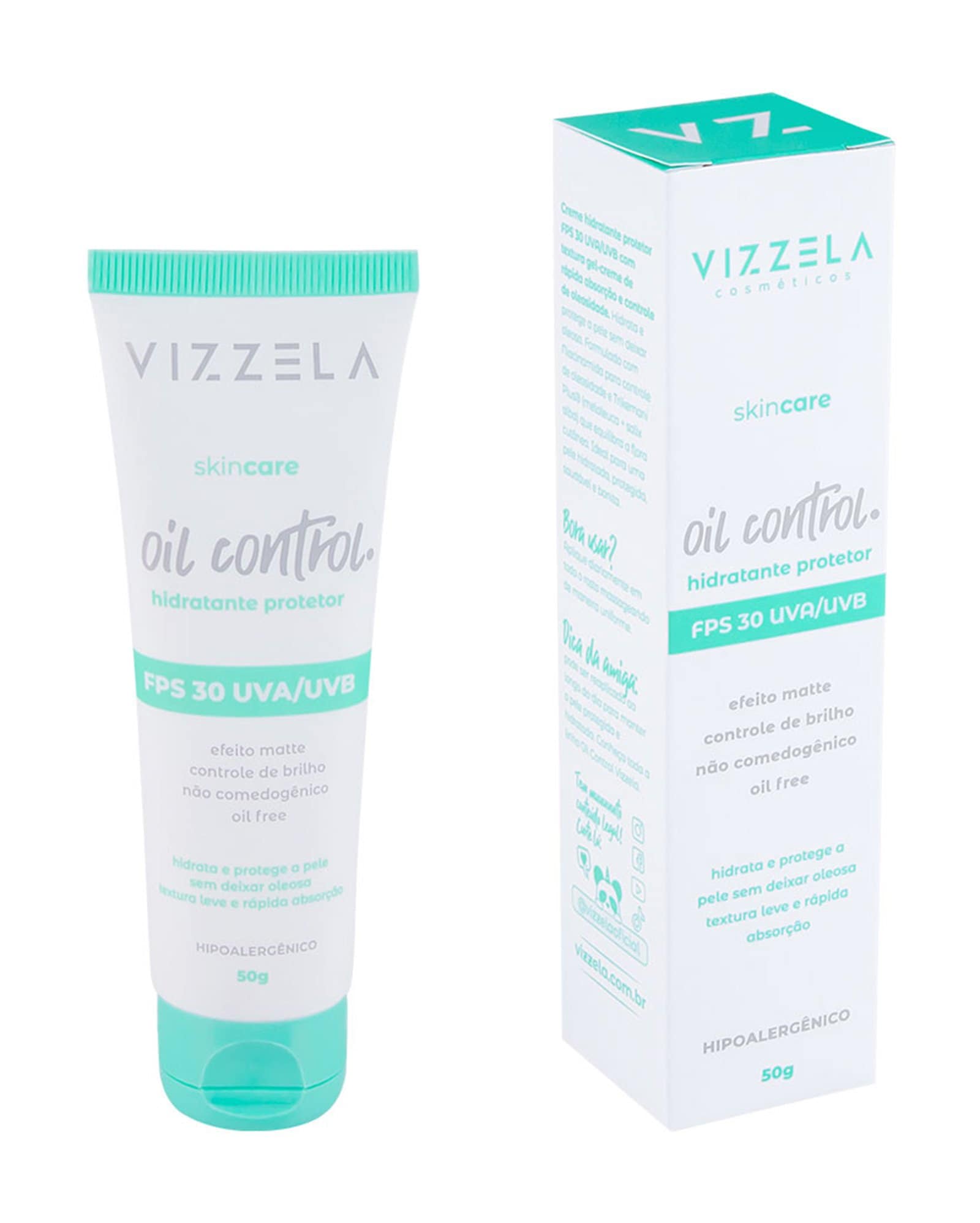 Hidratante protetor FPS 30 oil control 50g | Vizzela Cosméticos