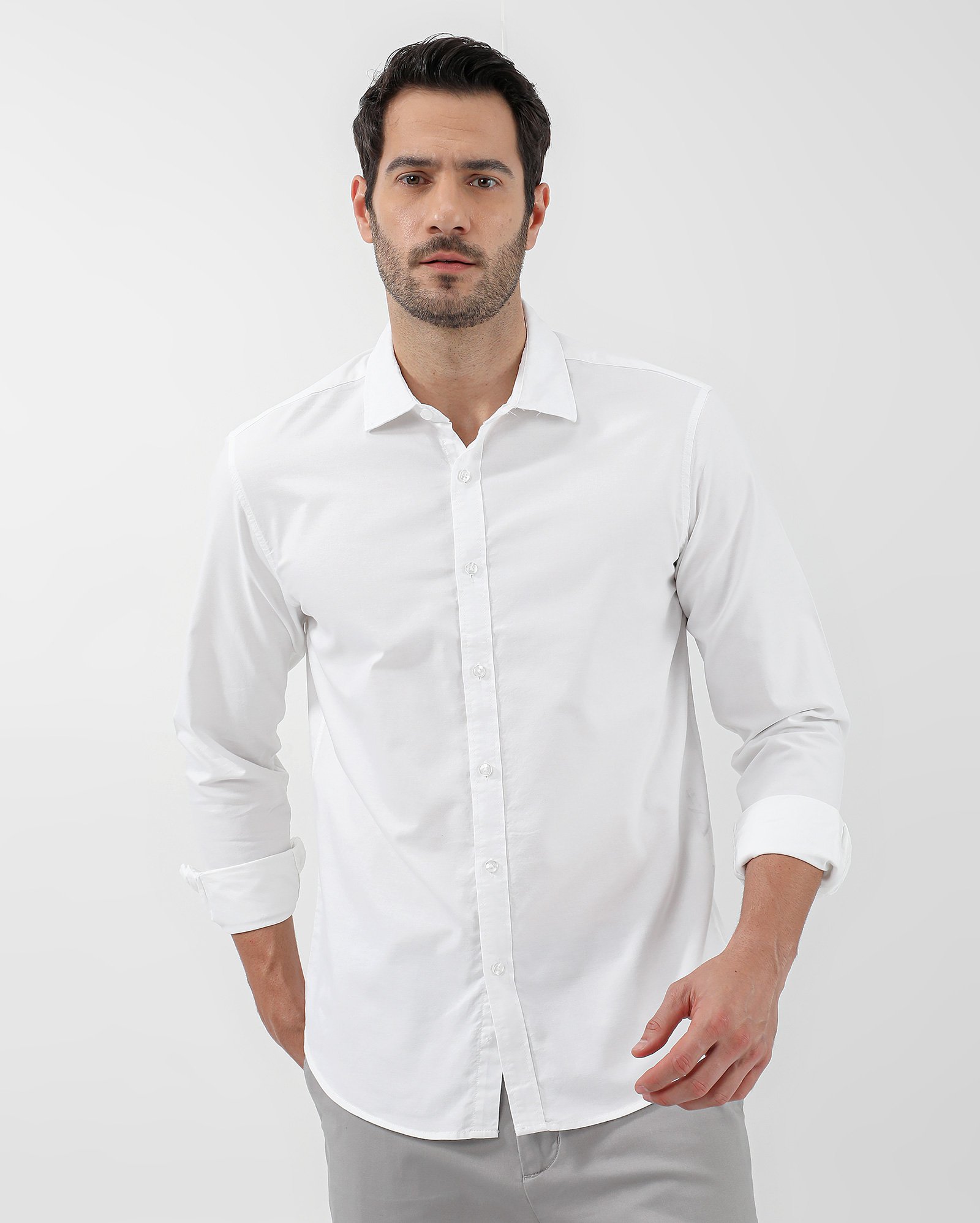 Camisa social masculina slim algodão - Branco | Original by Riachuelo