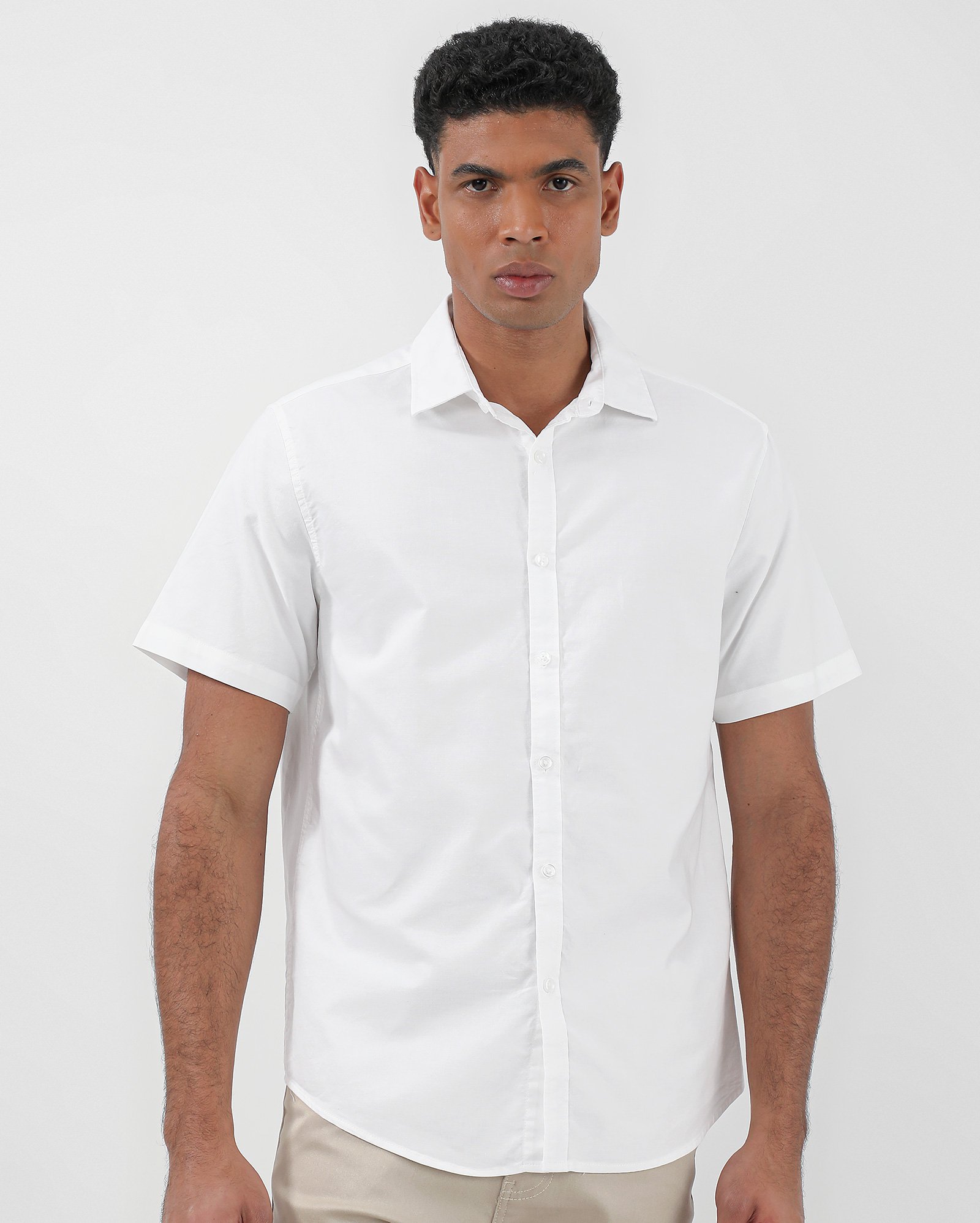 Camisa masculina Oxford slim manga curta branca | Original by Riachuelo
