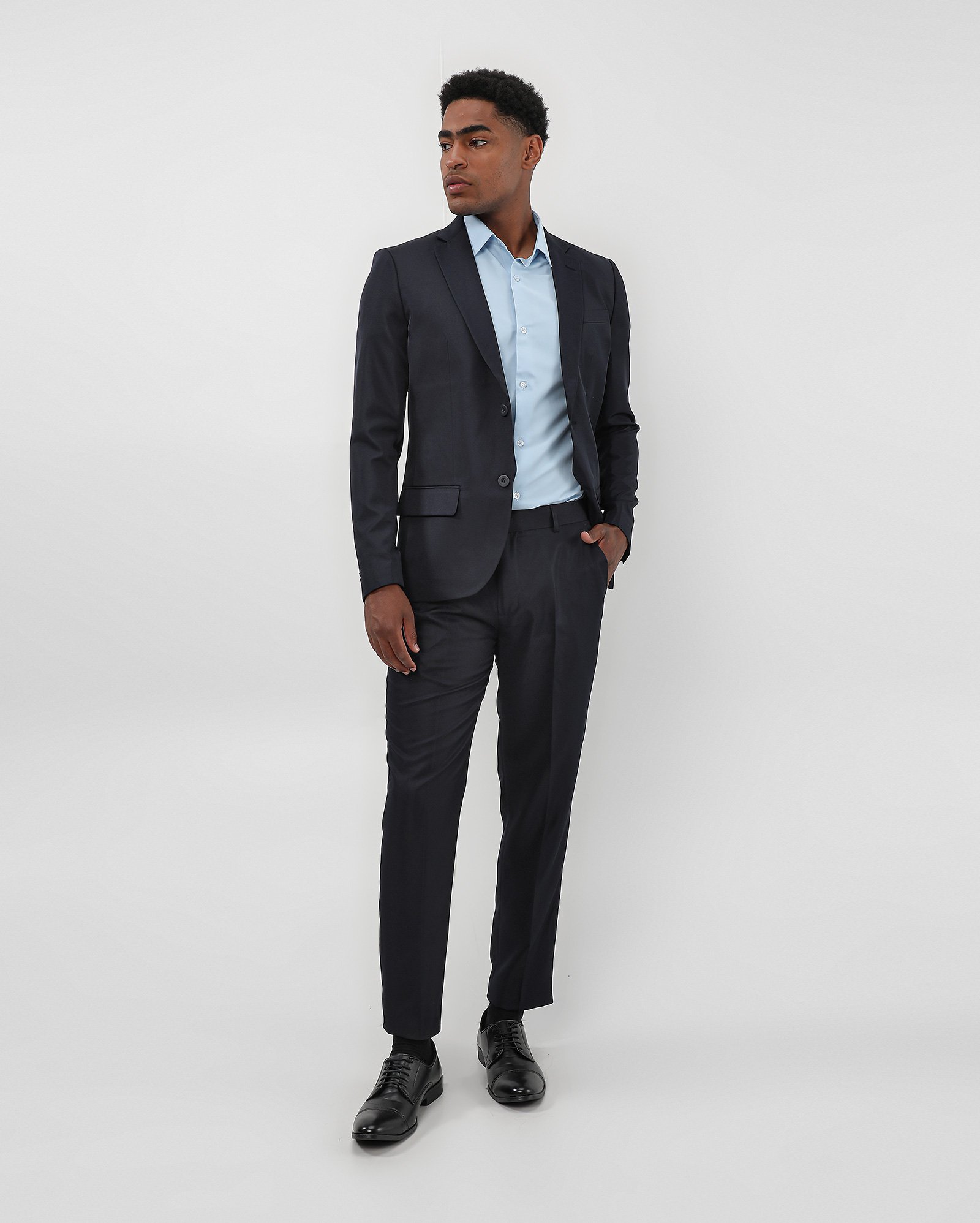 Calça alfaiataria masculina slim com pregas - Azul Escuro | Original by Riachuelo
