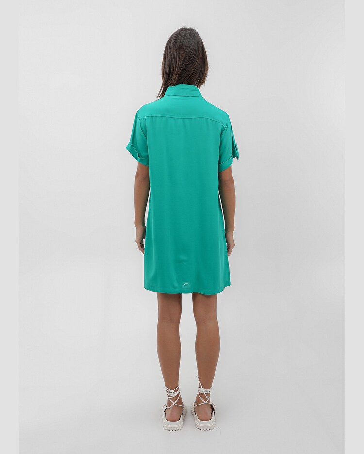 Riachuelo Saída de praia chemise longo martingale verde Dript