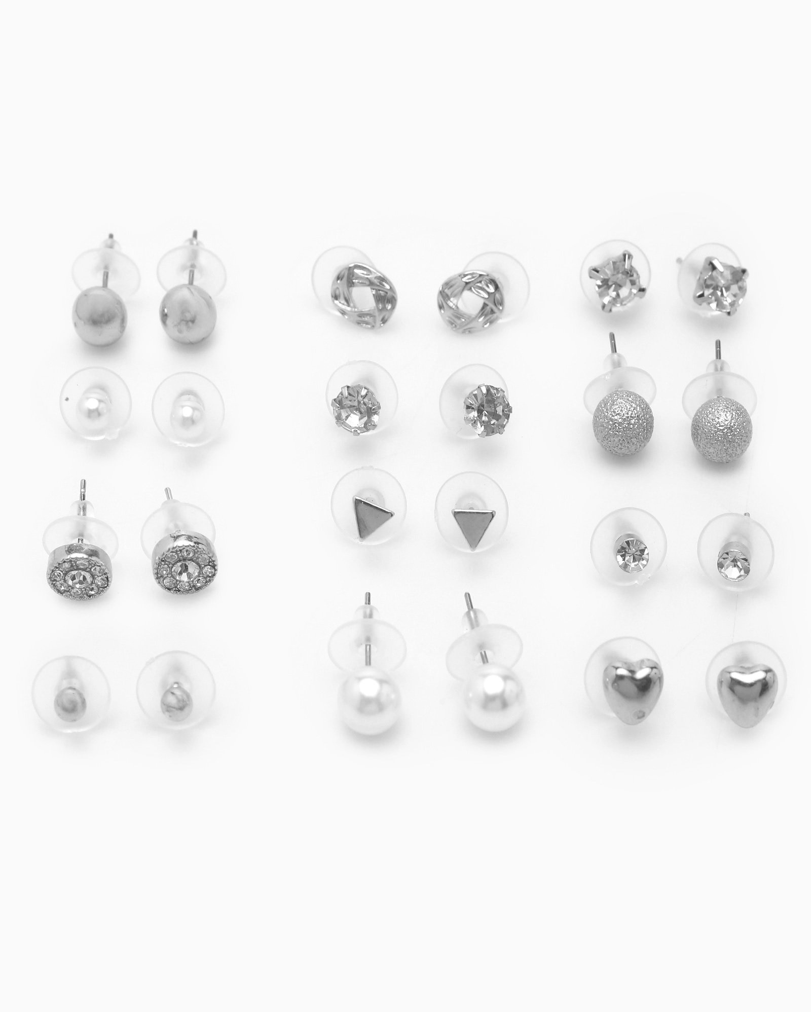 Kit brinco feminino 12 pares pequenos dourado - Prateado | Accessori by Riachuelo