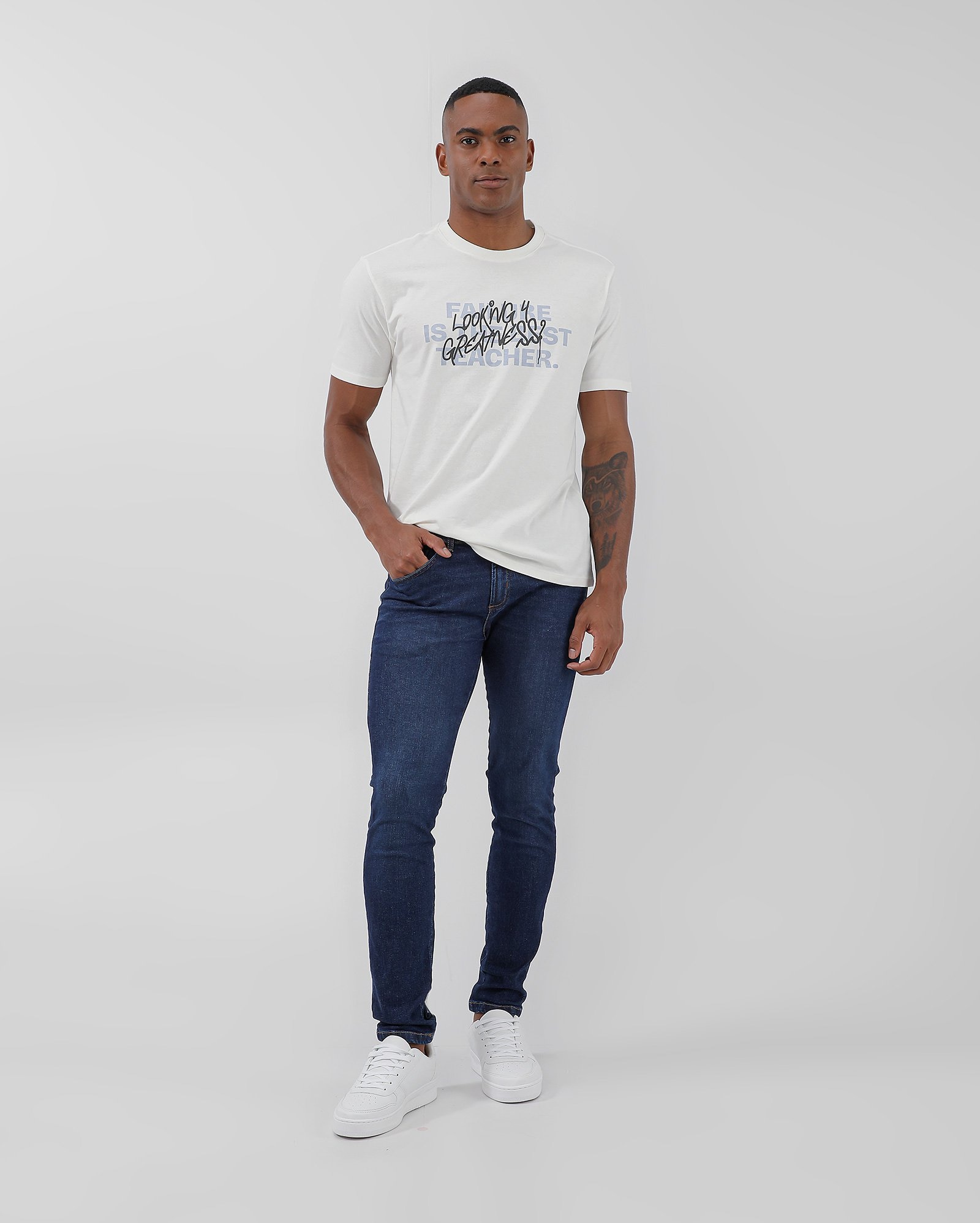Calça jeans masculina skinny estonada com bolsos denim médio | Pool by Riachuelo