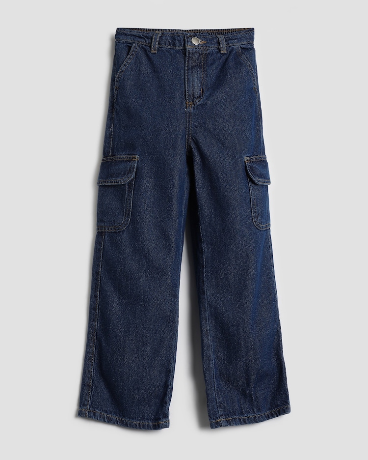 Riachuelo Calça jeans infantil cargo 4-10A Pool by Riachuelo