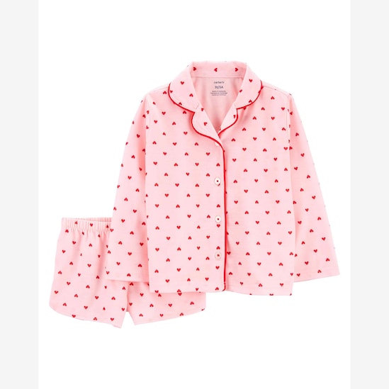 Pijama curto infantil americano de corações rosa | Carter's