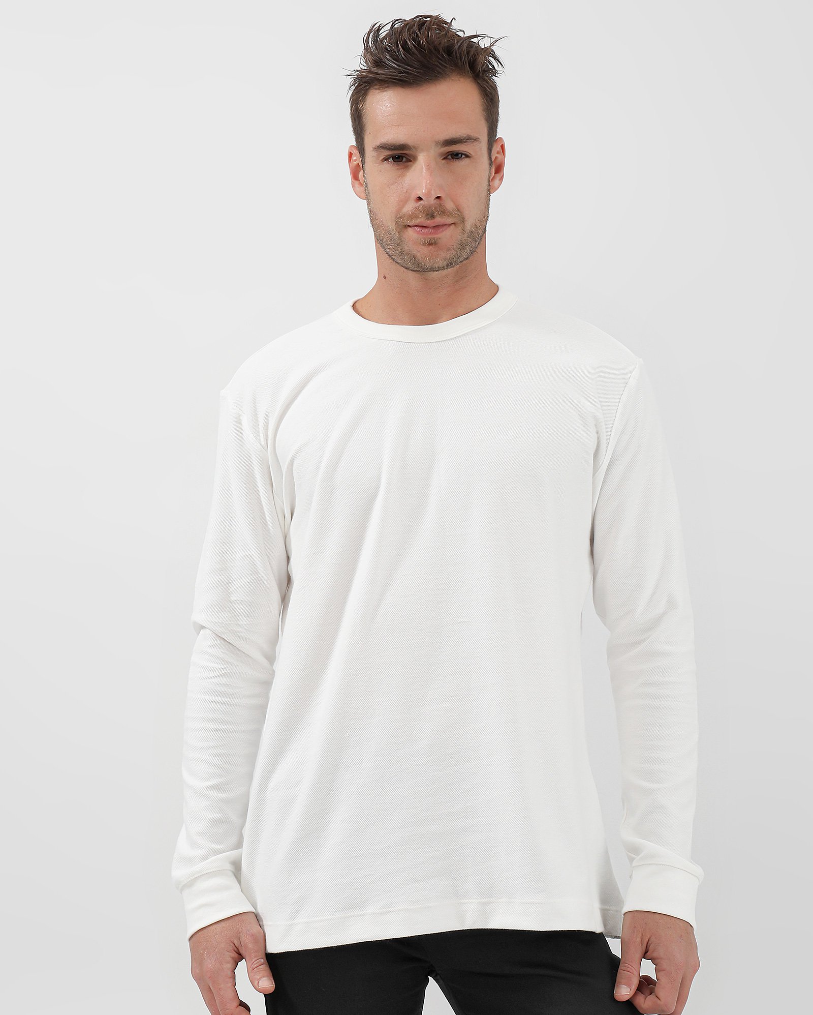 Camiseta masculina manga longa em piquet branca | Original by Riachuelo