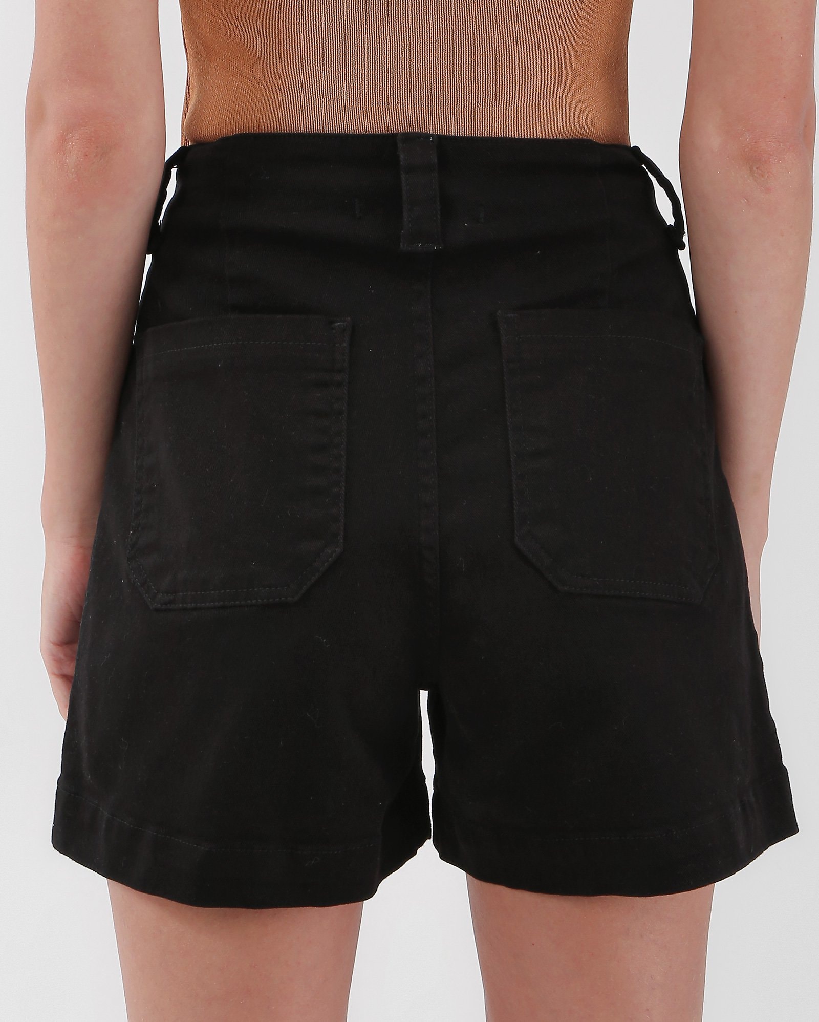 Riachuelo Short black jeans feminino slim com bolsos frontais AK by