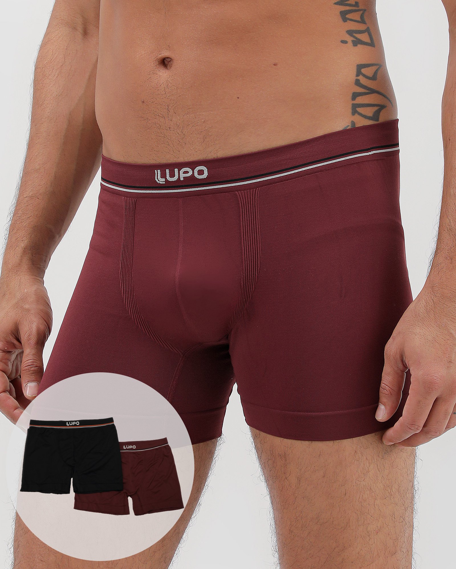 Kit cueca boxer 2 peças de microfibra multicor | Lupo