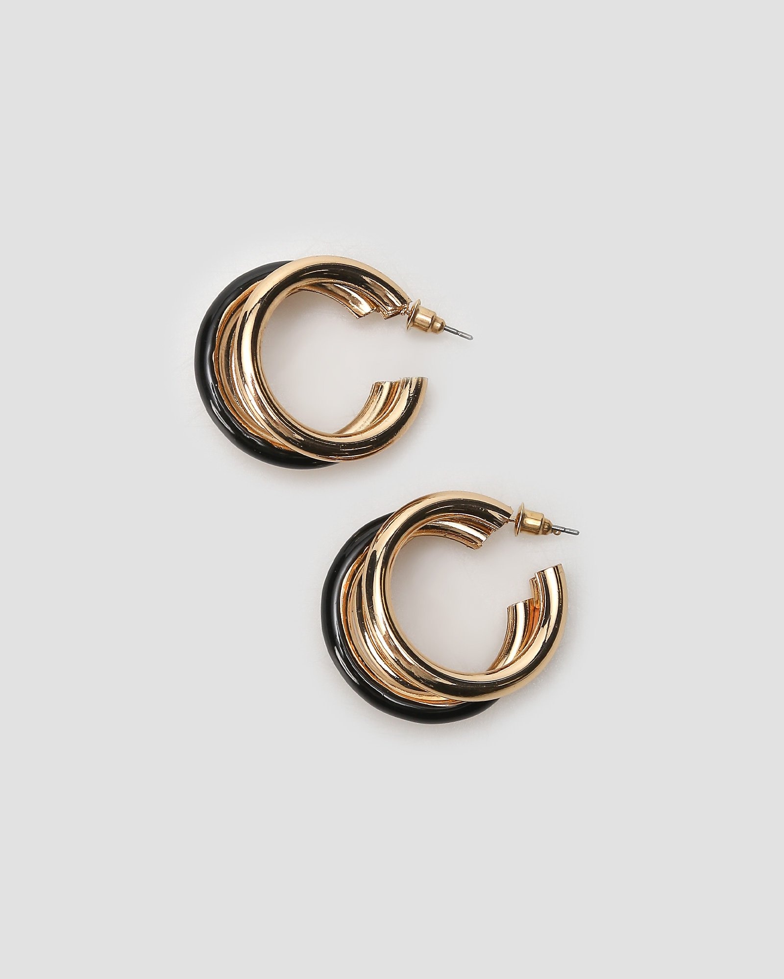 Brinco feminino argola de três arcos dourado | Accessori by Riachuelo