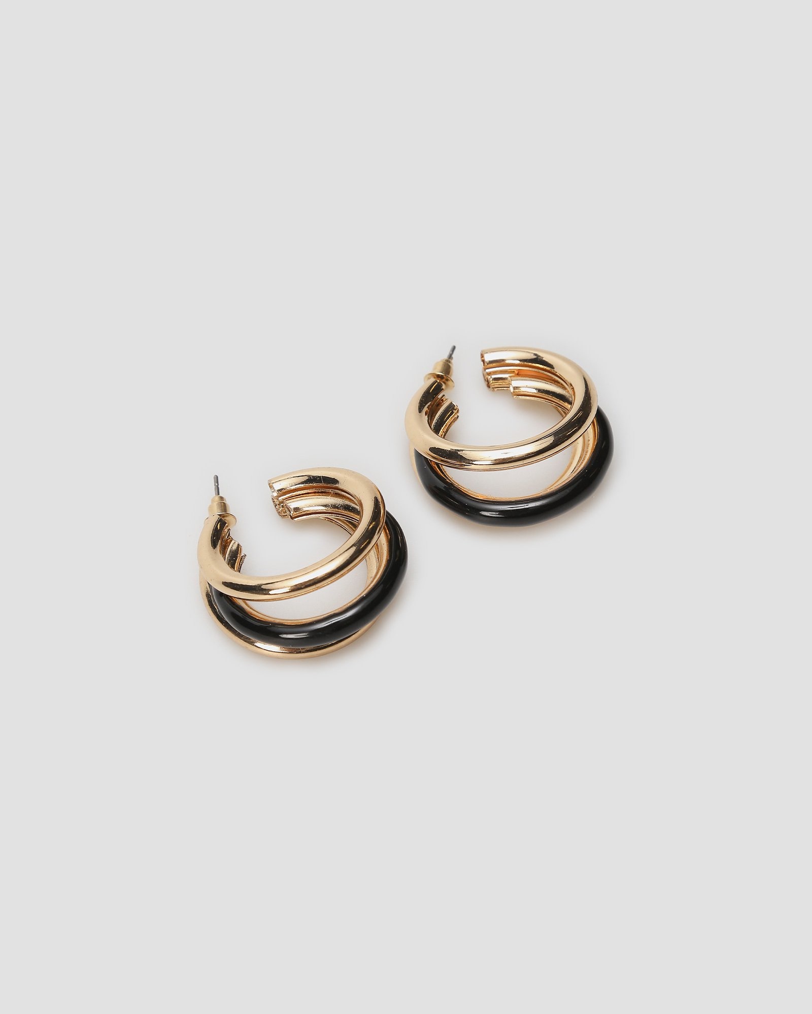 Brinco feminino argola de três arcos dourado | Accessori by Riachuelo