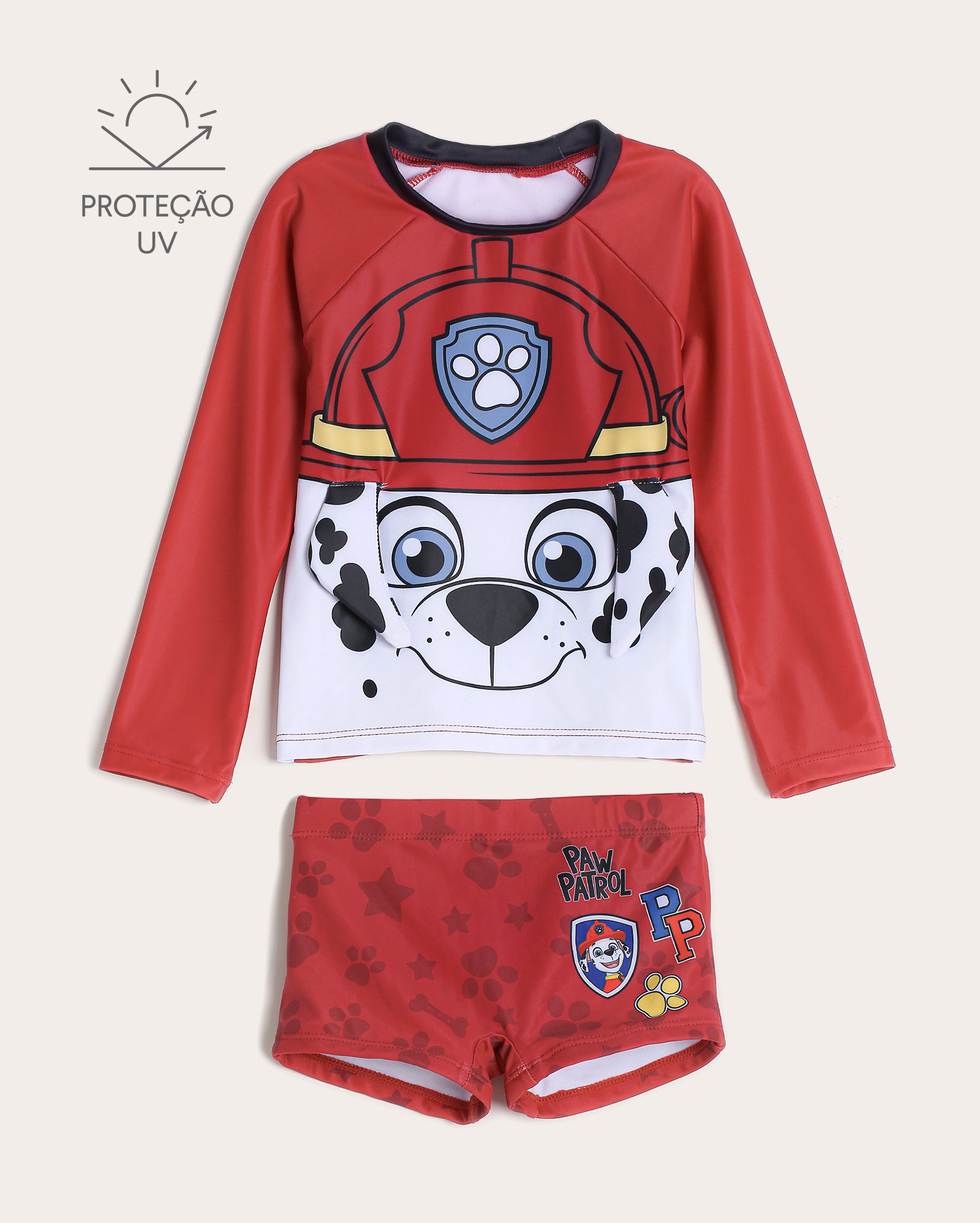 Kit camiseta e sunga infantil Patrulha Canina vermelha | Nickelodeon