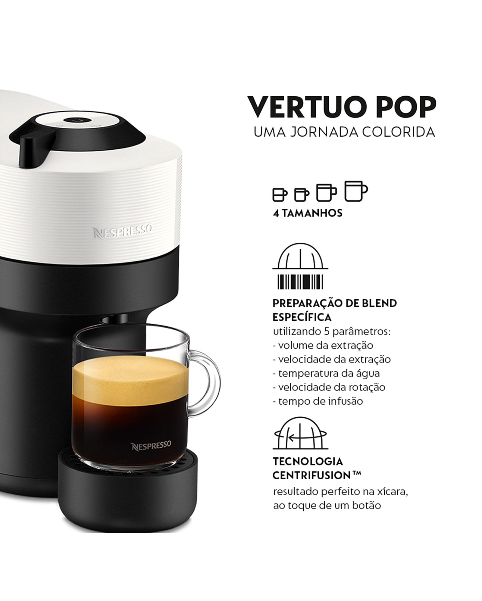 Riachuelo | Máquina de café vertuo pop GCV2-BR-WH-NE branca | Nespresso