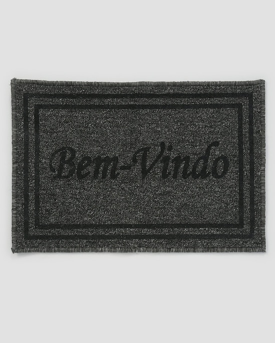 Tapete capacho Bem-Vindo 40x60cm cinza mescla | Oasis