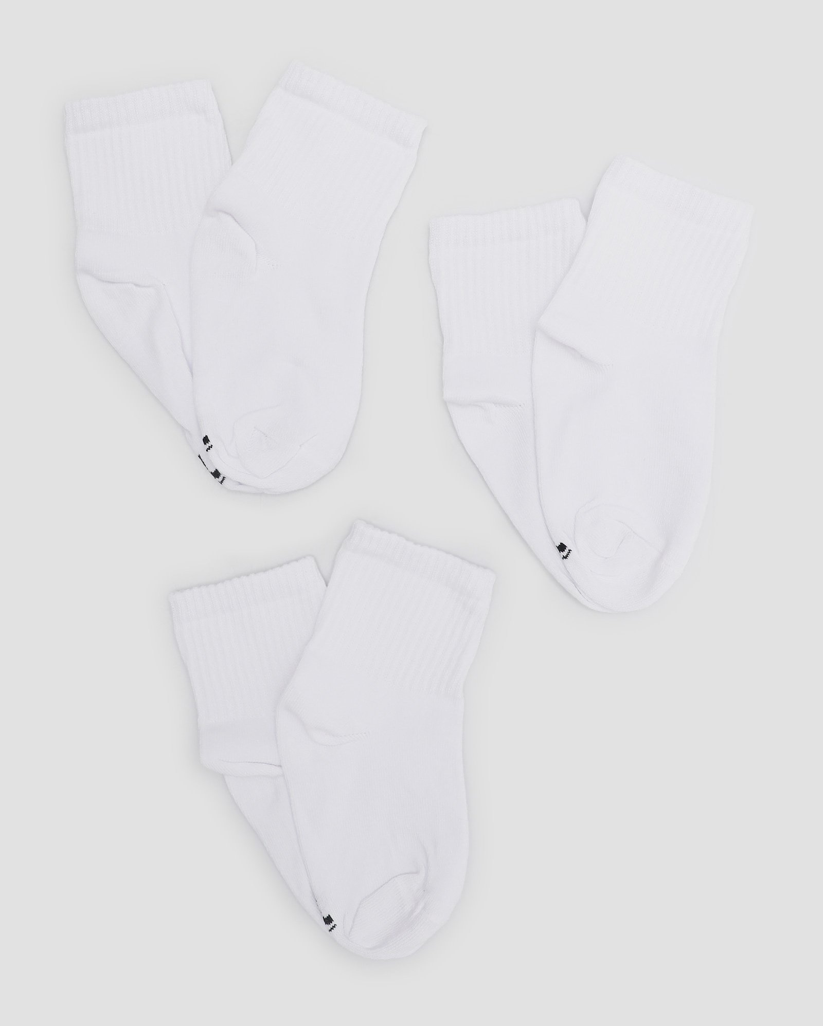 Kit meia 3 pares juvenil cano médio branco | Lupo
