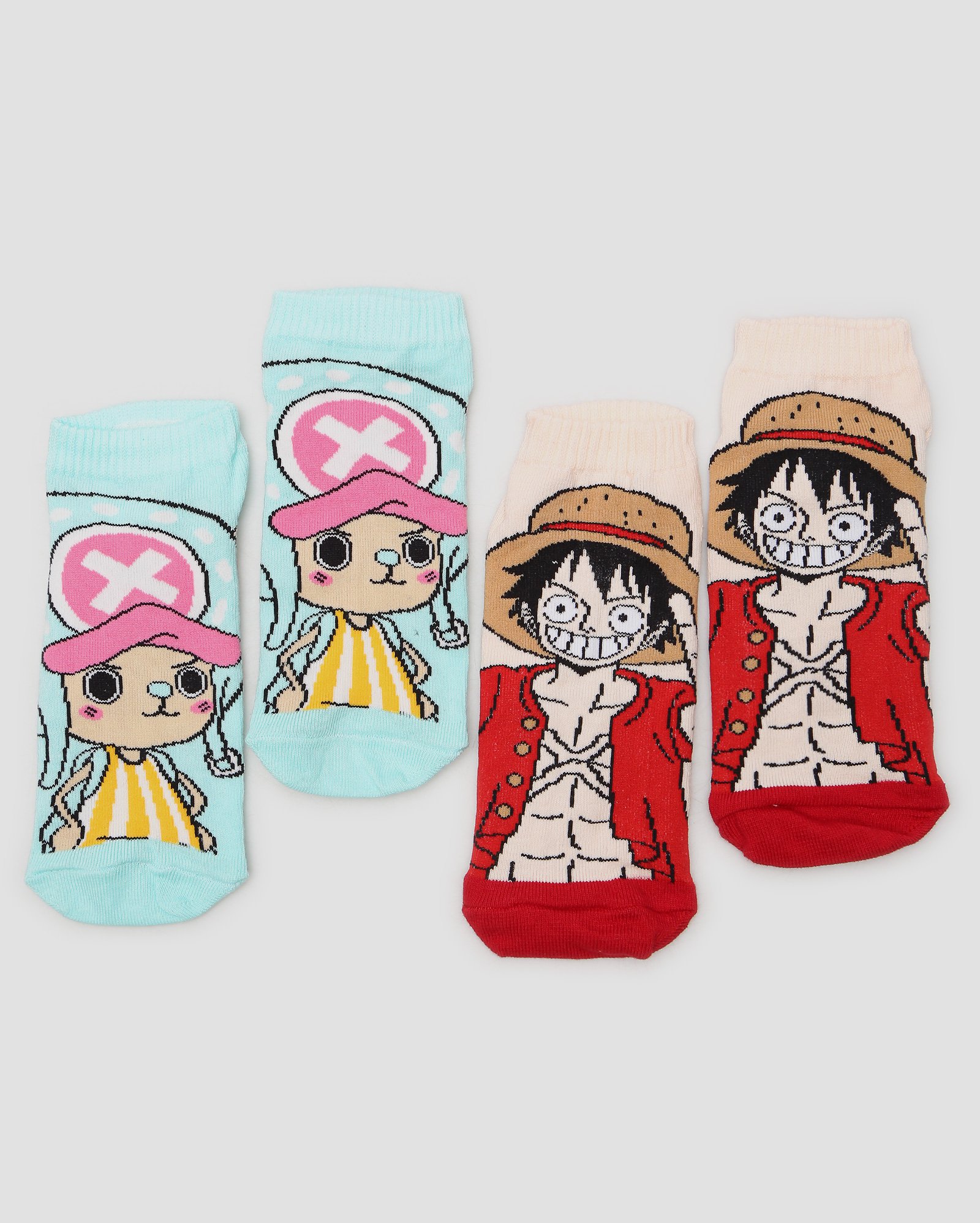 Kit meia infantil 2 pares Luffy e Chopper multicor | One Piece