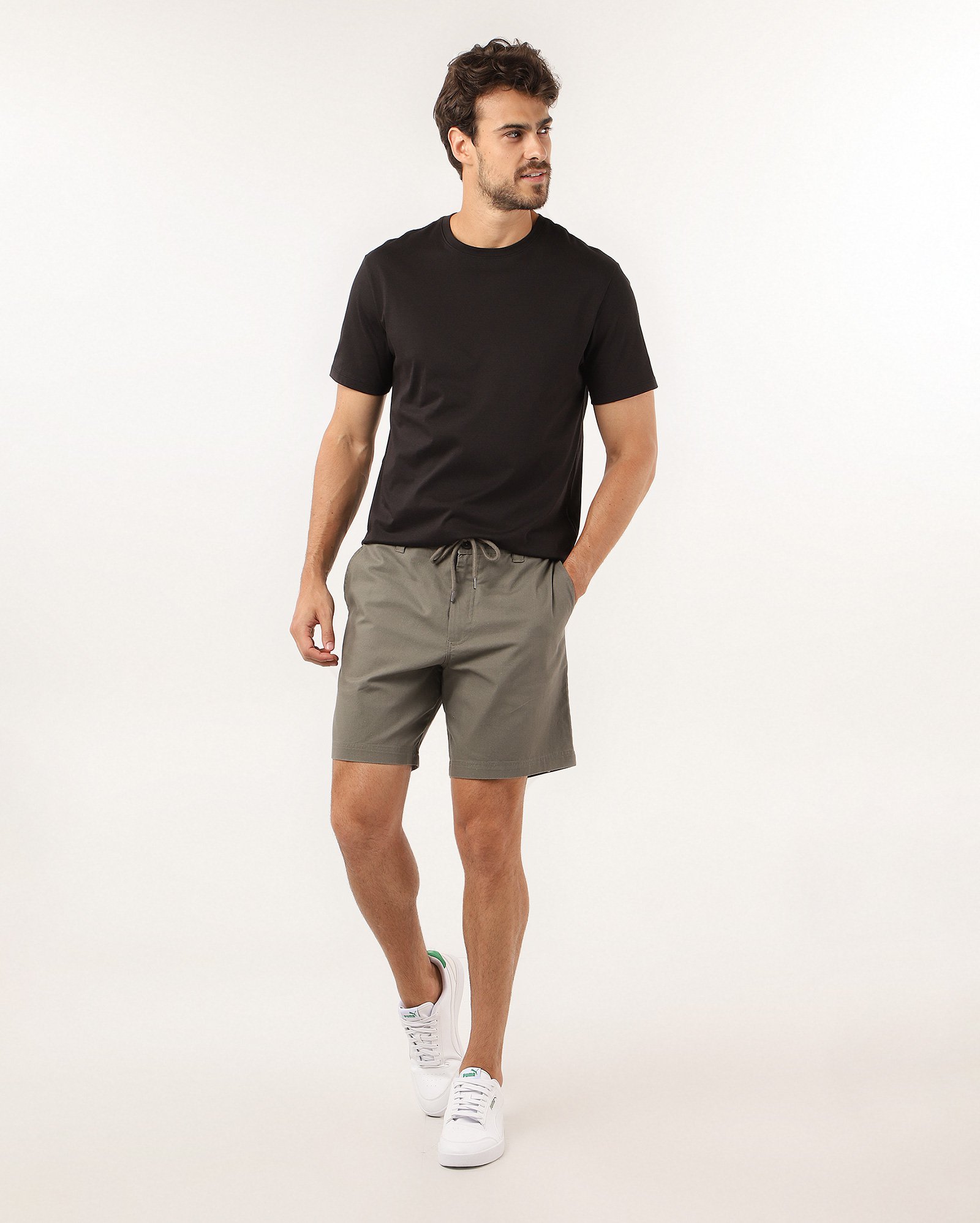 Camiseta masculina algodão peruano - Preto
