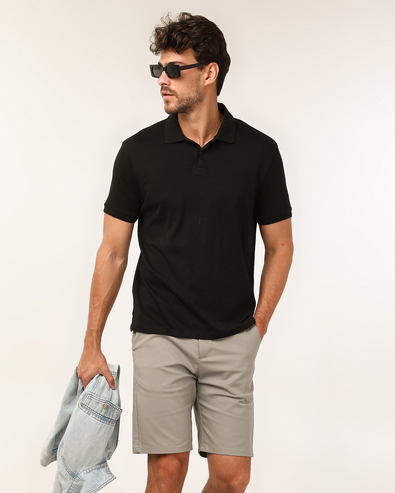 Bermuda sarja masculina chino cinza | Pool Jeans