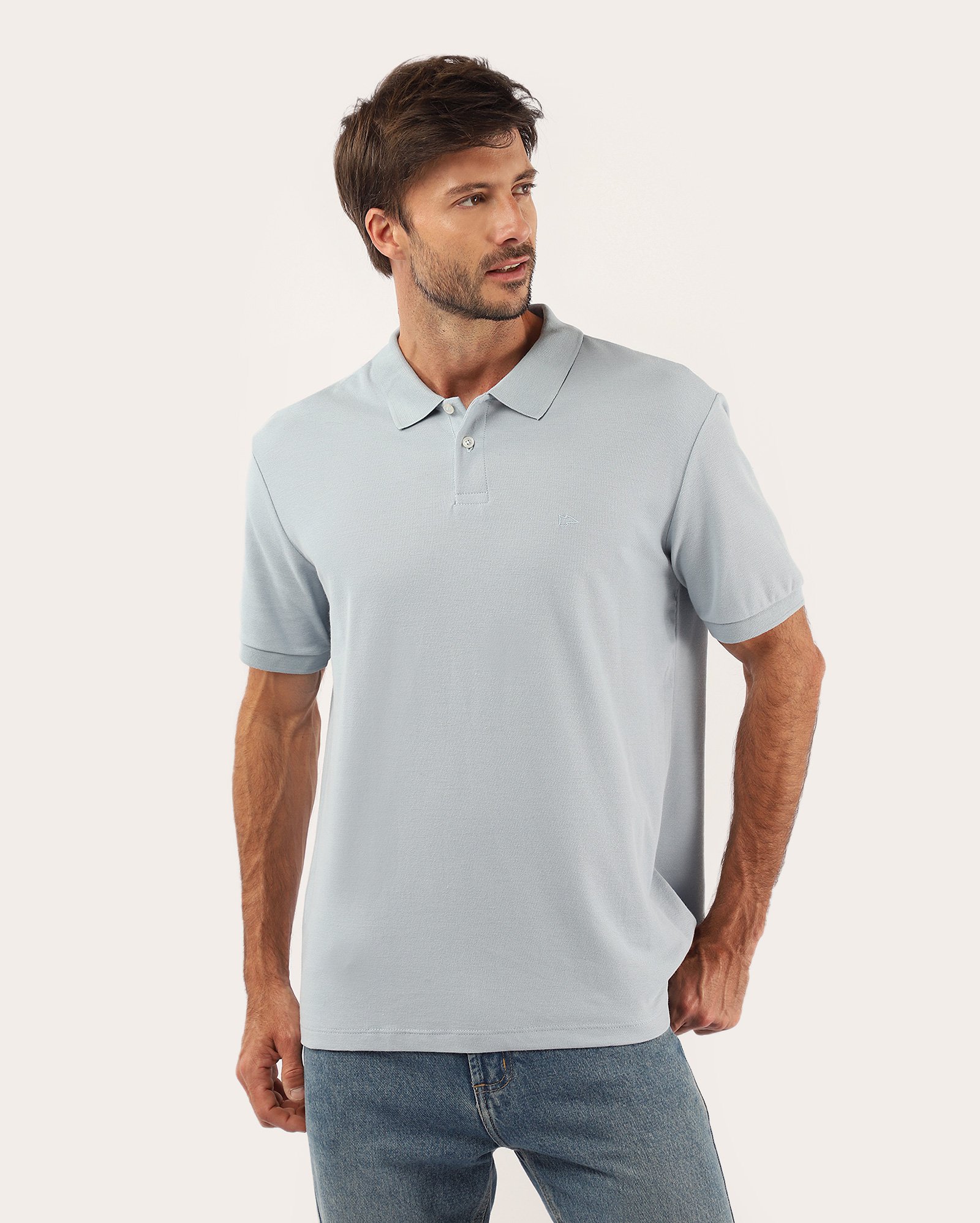 Camisa polo masculina Pool Legacy regular piquet - Azul Claro