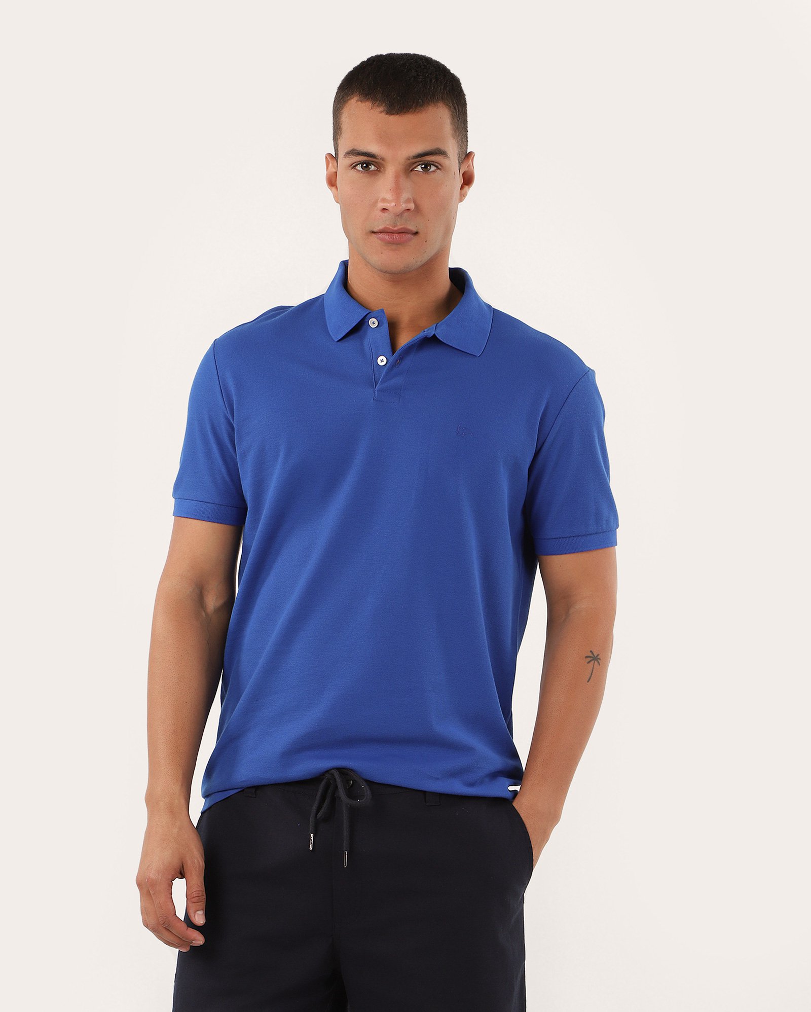 Camisa polo masculina Pool Legacy regular piquet - Azul Royal