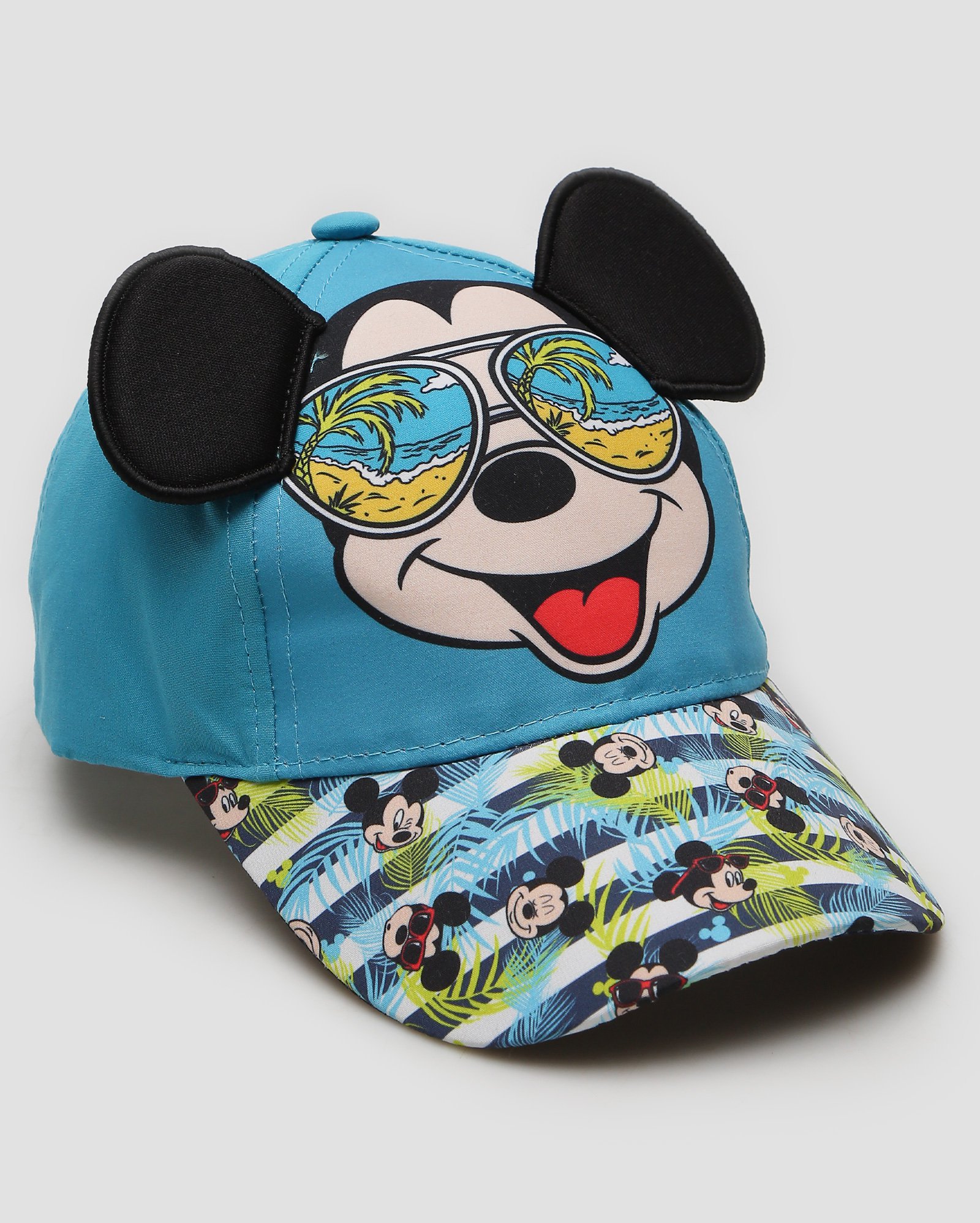 Boné infantil aba curva Mickey orelha interativa azul | Disney
