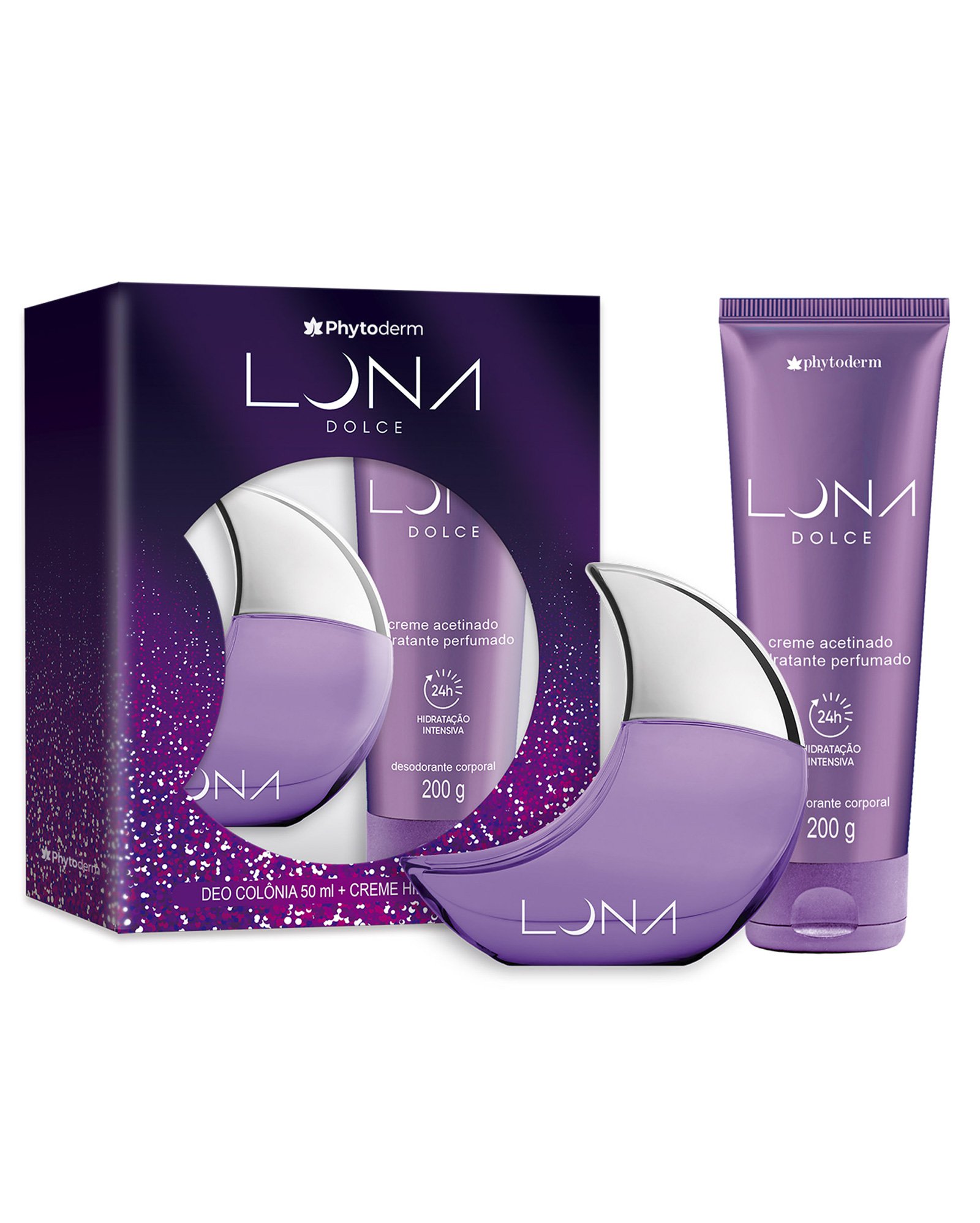Kit deo colônia spray 50ml + creme acetinado 200ml Luna Dolce | Phytoderm