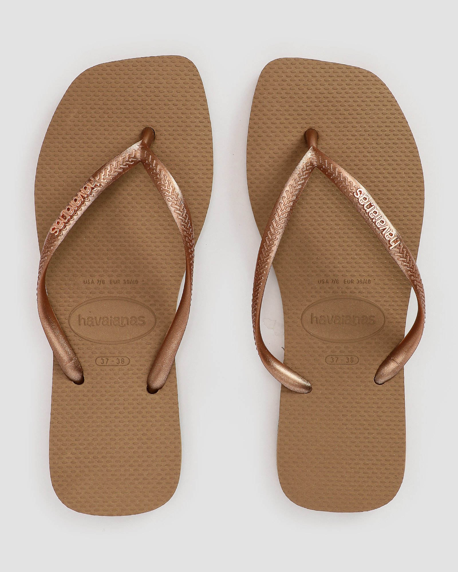 Chinelo feminino slim square logo metálico | Havaianas