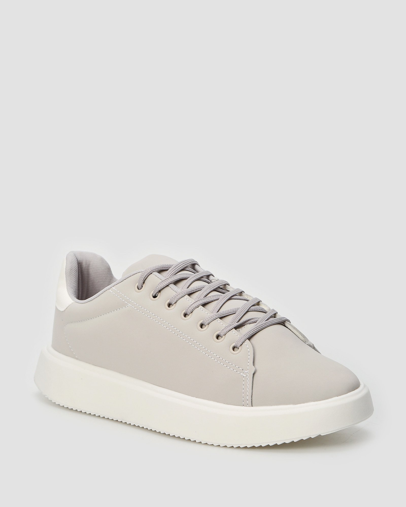 Tênis masculino casual com pesponto - Cinza Claro