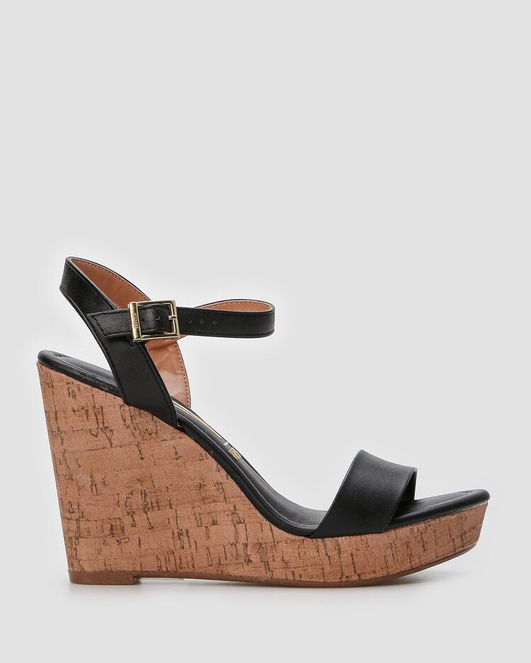 Riachuelo Sandália feminina anabela salto alto preta Vizzano