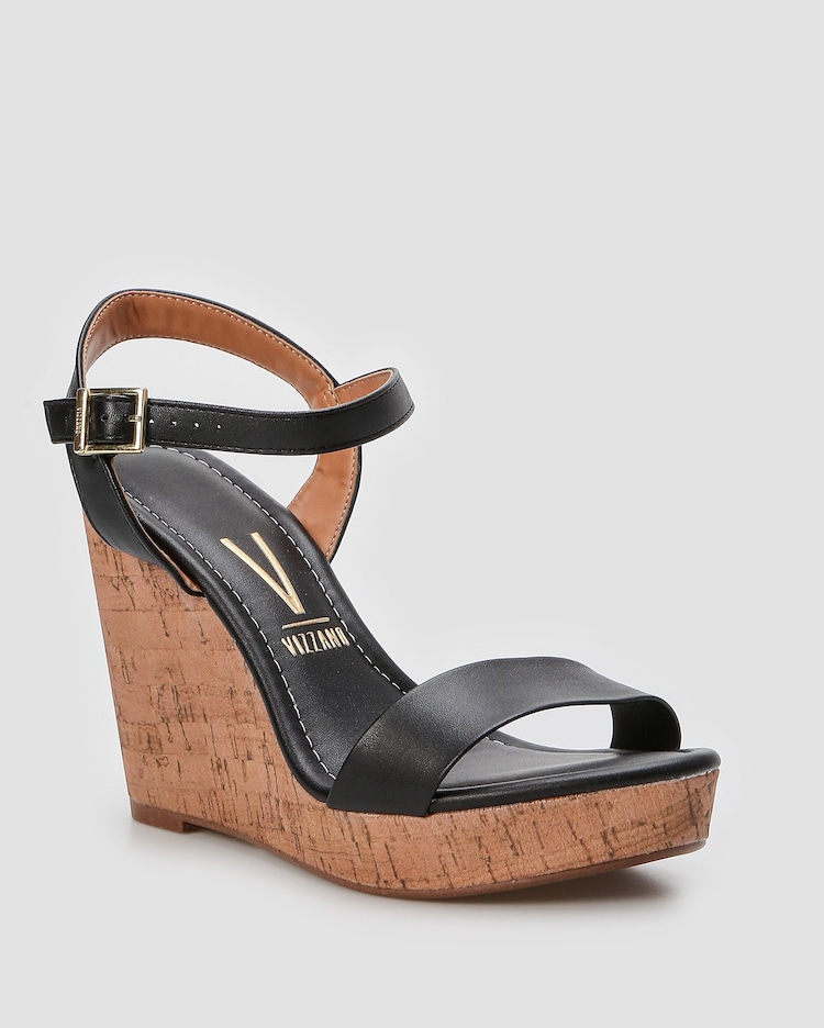 Riachuelo Sandália feminina anabela salto alto preta Vizzano