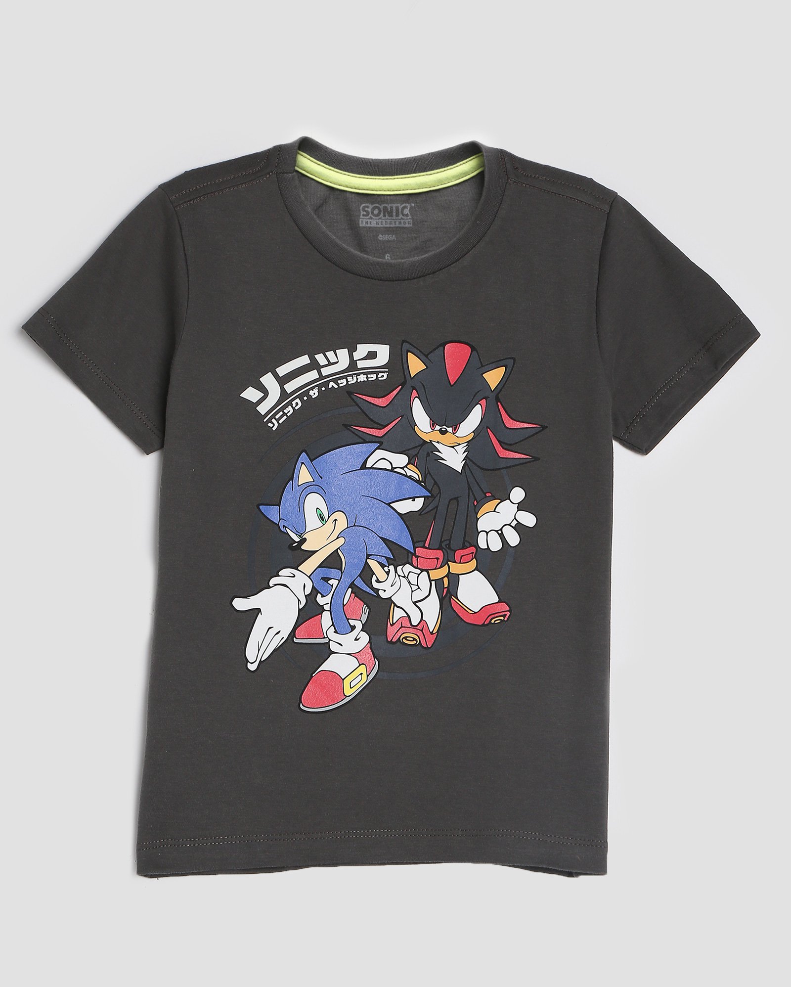 Riachuelo Camiseta infantil Sonic e Shadow 4-10A cinza SEGA