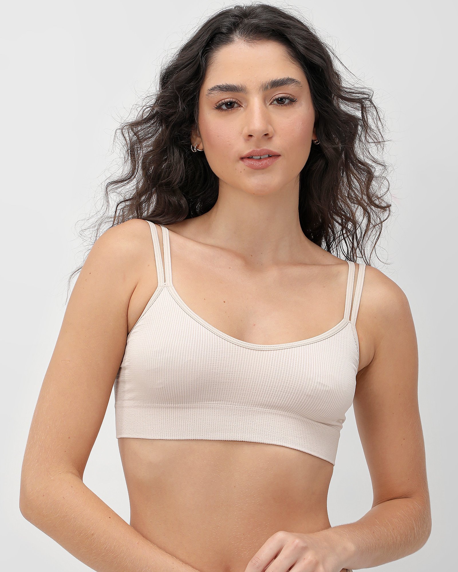 Sutiã top canelado - Nude | DelRio