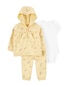 Conjunto longo de moletom bebê 3 peças floral amarelo | Carter's
