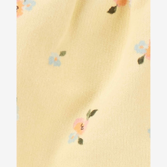 Conjunto longo de moletom bebê 3 peças floral amarelo | Carter's