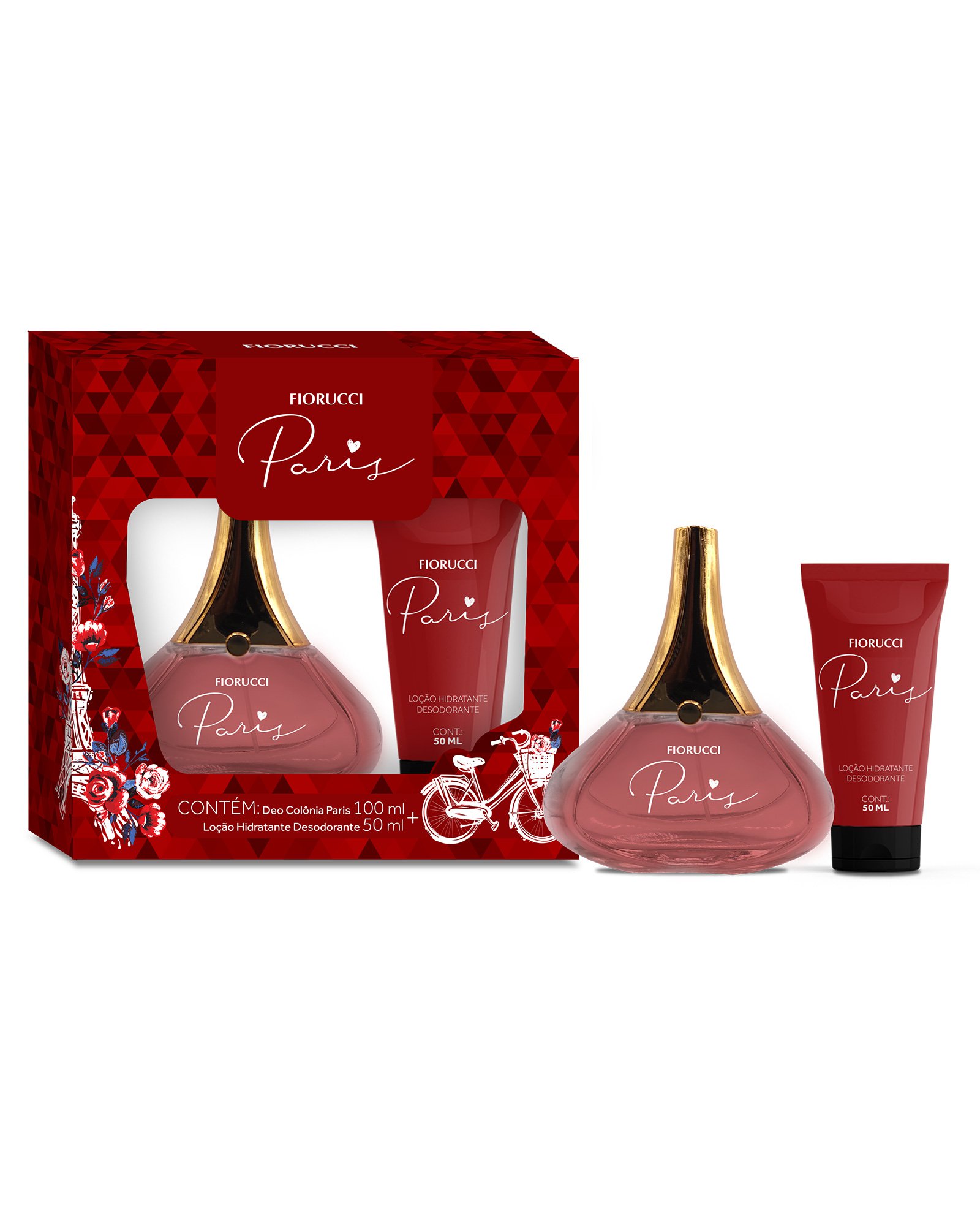Kit deo colônia 100ml + loção hidratante 50ml Paris | Fiorucci