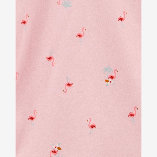 Vestido infantil evasê com flamingos rosa | Carter's