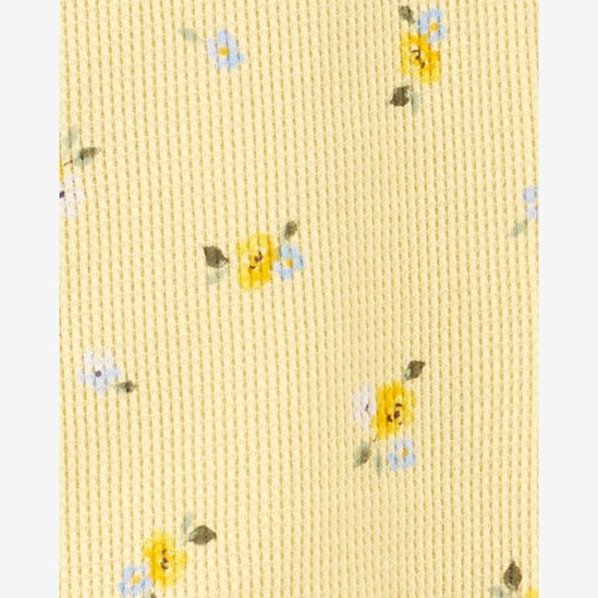 Macacão pijama bebê texturizado flores amarelo | Carter's