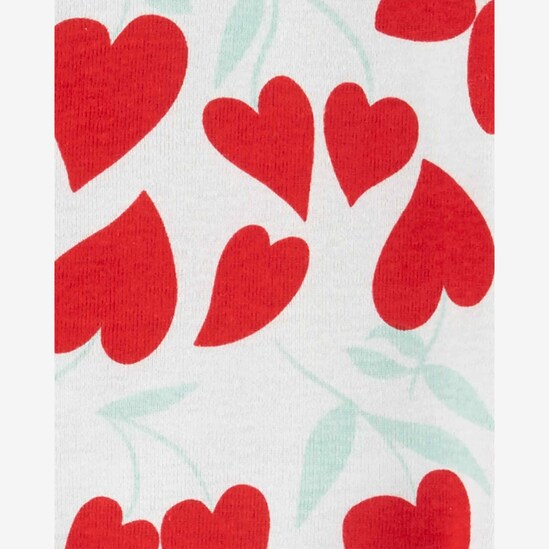 Macacão pijama infantil de corações branco | Carter's