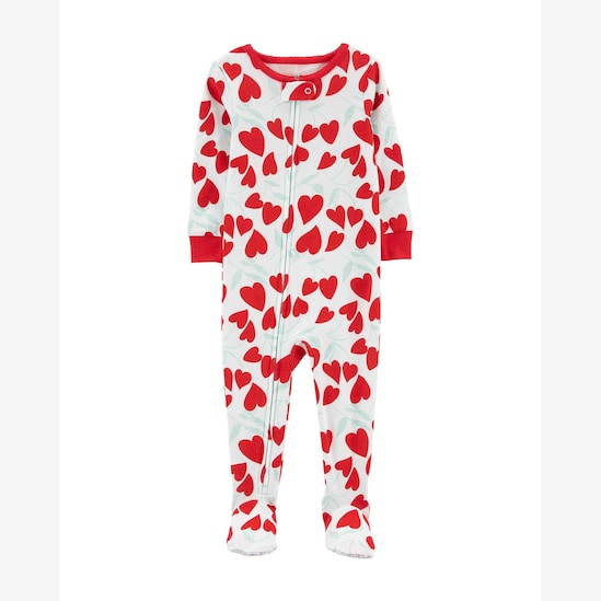 Macacão pijama infantil de corações branco | Carter's