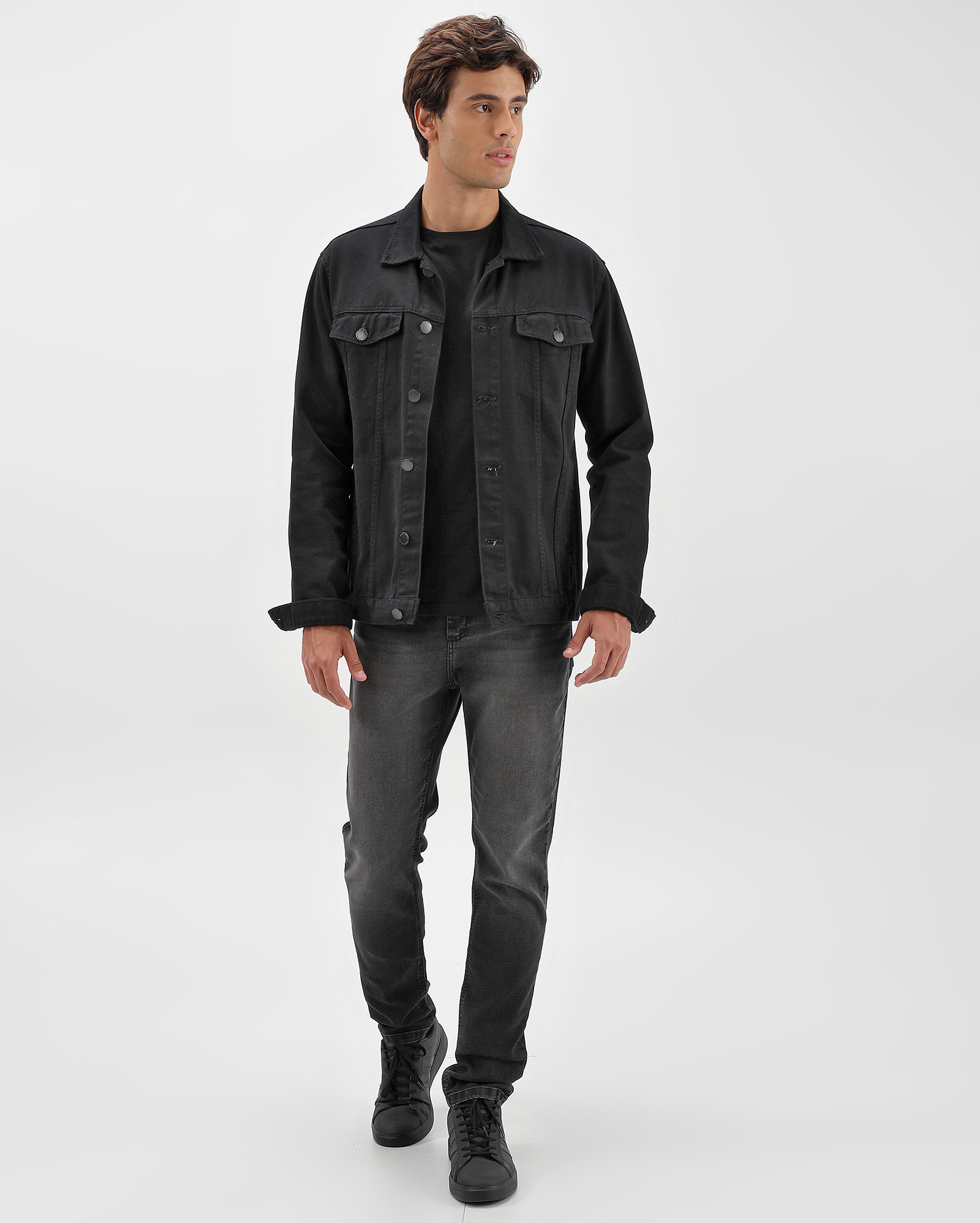 Calça jeans masculina slim 5 bolsos - Preto | Pool Jeans