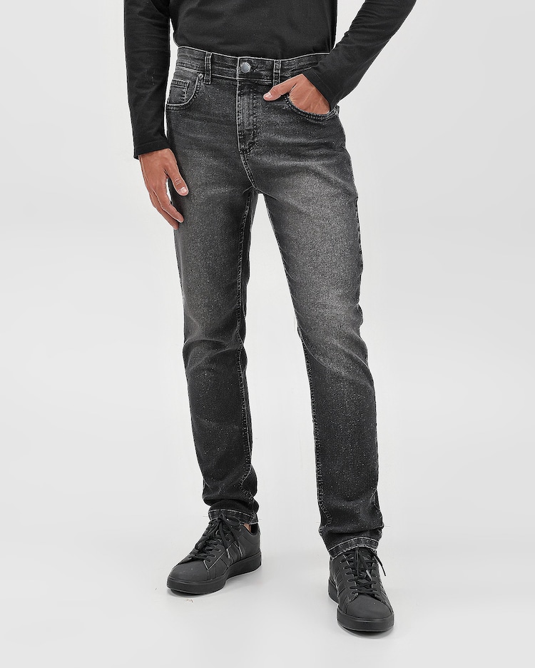 Riachuelo Calça jeans masculina slim bolsos Preto Pool Jeans
