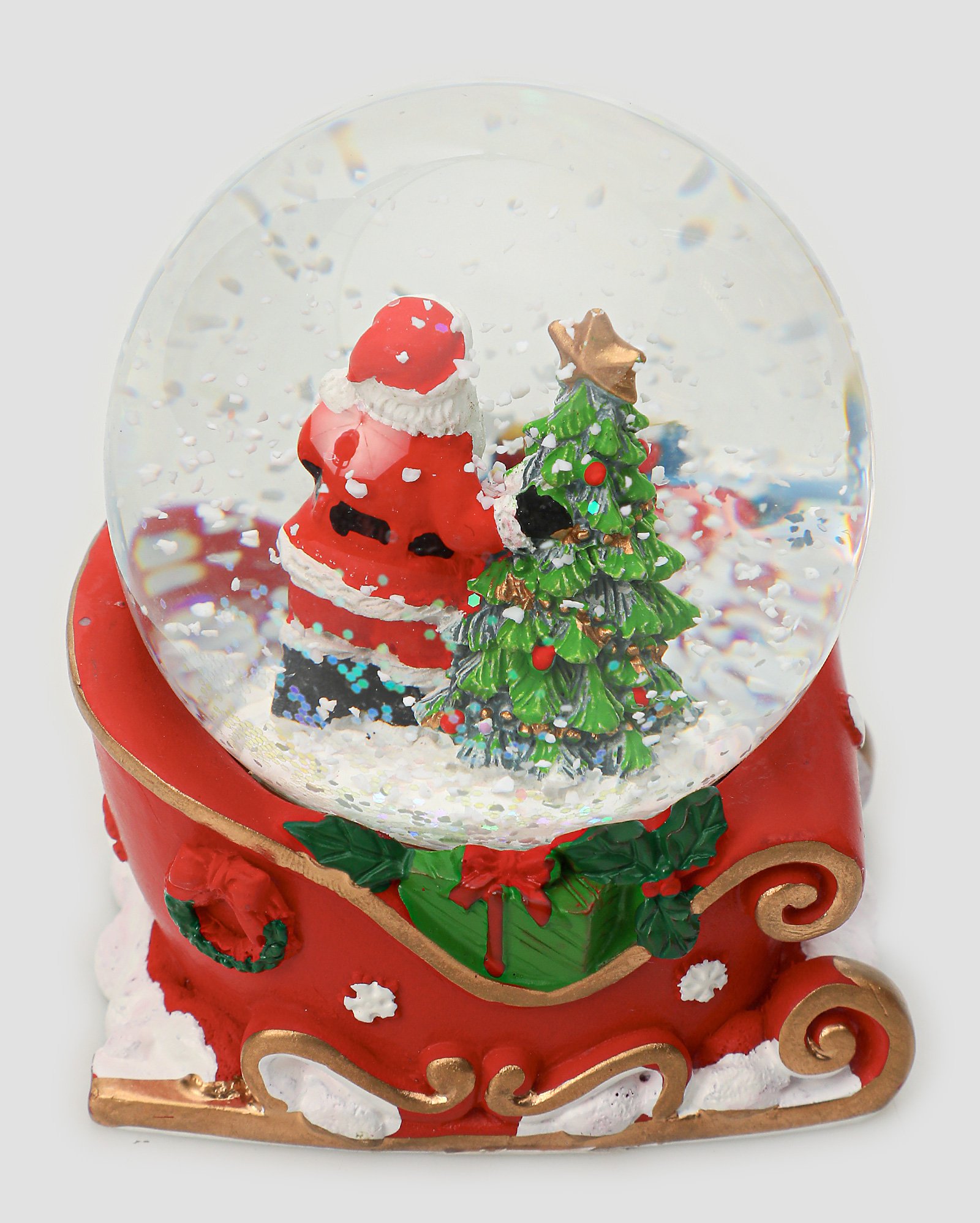 Globo Di Neve Natalizio Con Treno Luminoso - Lanterna Musicale Con 8 Canzoni, Decorazione Per Natale, Dimensioni 35x17x8 Cm