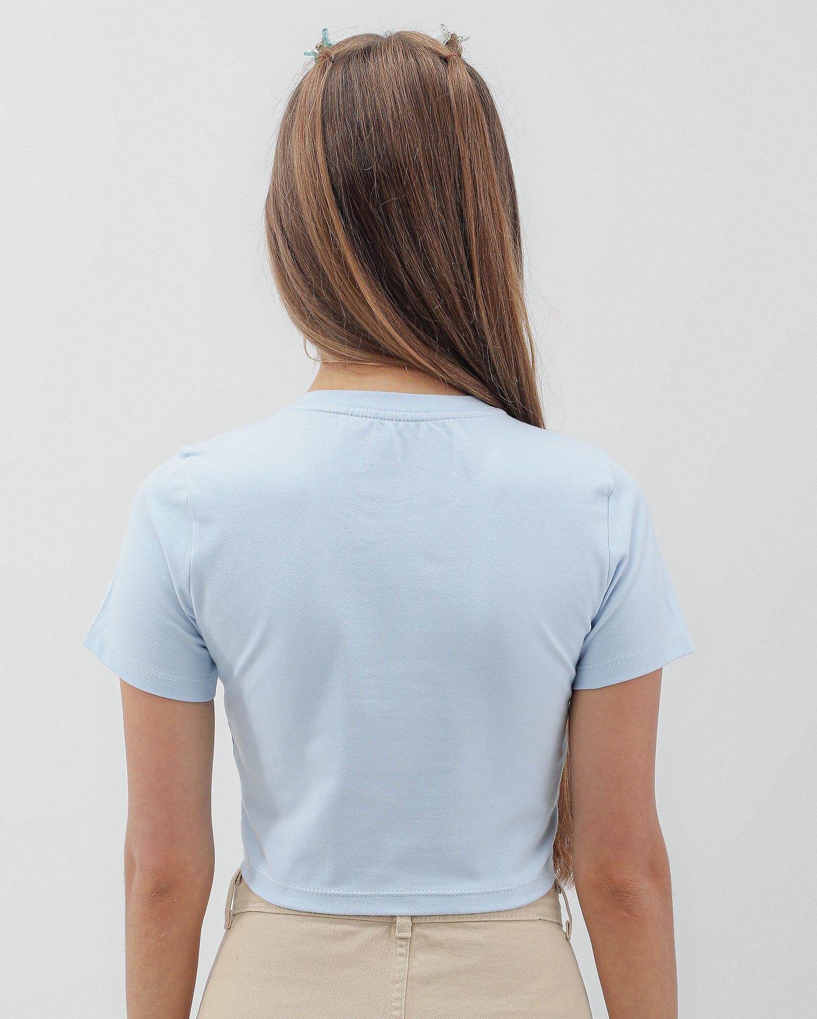 Camiseta cropped juvenil lisa | Pool